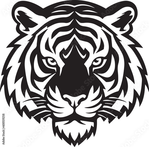 Tiger head logo icon, tiger  face vector Illustration, on a isolated background, SVG	