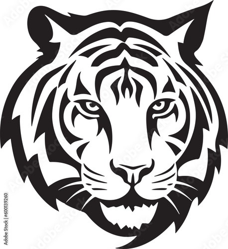 Stampa su tela Tiger head logo icon, tiger  face vector Illustration, on a isolated background,