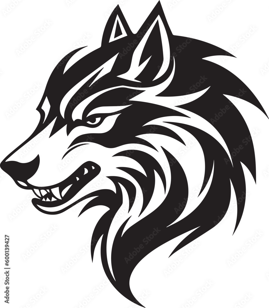 Fototapeta premium Wolf head logo icon, wolf face vector Illustration, on a isolated background, SVG 