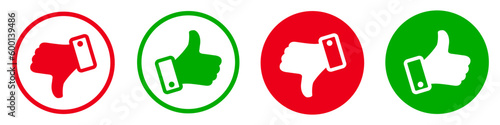 Thumb up and thumb down sign. Up and down index finger sign - vector