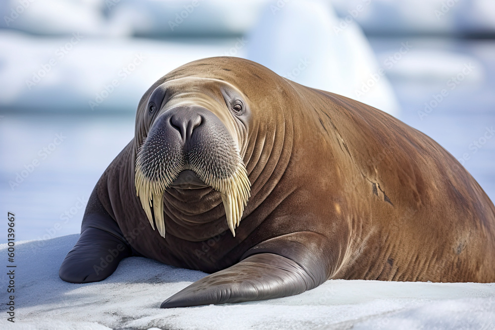 Fototapeta premium Resting Walrus, Odobenus rosmarus, Arctic, Svalbard
