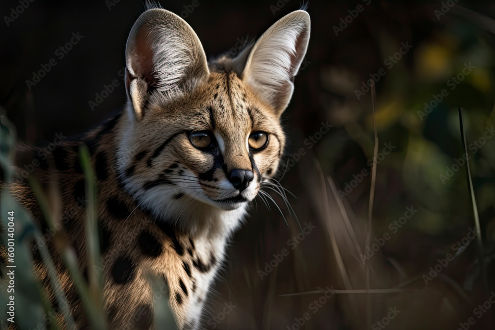 Serval, also known as Tierboskat or Leptailurus serval, is a wild cat that exists in Africa Serval, also known as Tierboskat or Leptailurus serval, is a wild cat that exists in Africa