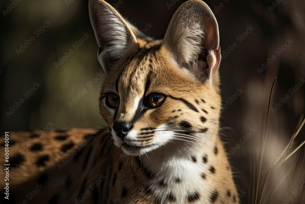 Serval, also known as Tierboskat or Leptailurus serval, is a wild cat that exists in Africa Serval, also known as Tierboskat or Leptailurus serval, is a wild cat that exists in Africa