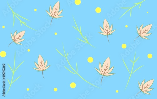 Seamless pattern background with leaves and grass for decoration wallpaper  print products  wrapping paper  clothes.