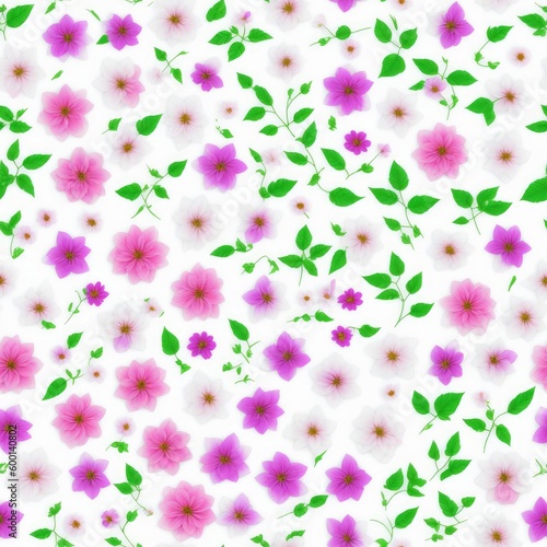 Flowers seamless pattern. Created by a stable diffusion neural network. © homeworlds