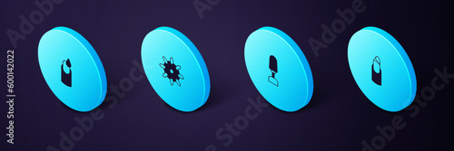 Set Isometric Broken nail, Milling cutter for manicure, False nails and Manicure icon. Vector