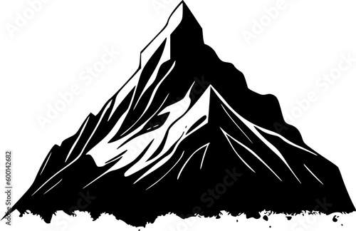 Mountain - Black and White Isolated Icon - Vector illustration