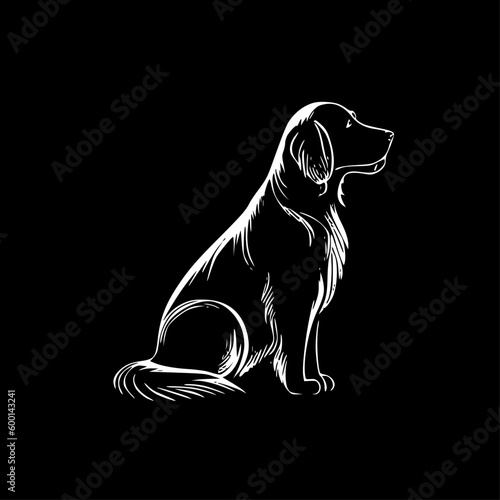 Golden Retriever - Minimalist and Flat Logo - Vector illustration