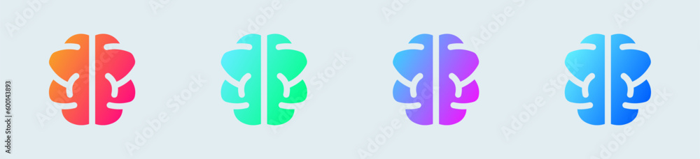 Brain solid icon in gradient colors. Mind signs vector illustration. Brain solid icon in gradient colors. Mind signs vector illustration.