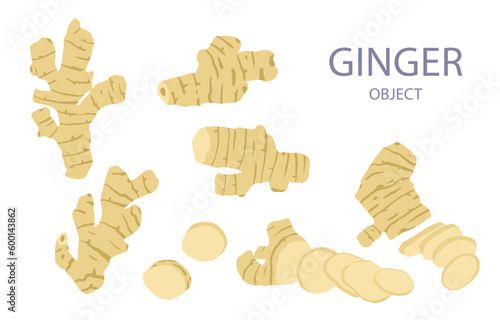 ginger object for health on white background