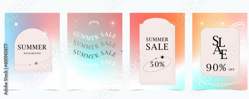 gradient background with colorful y2k and groovy style