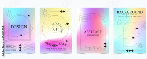 gradient background with colorful y2k and groovy style
