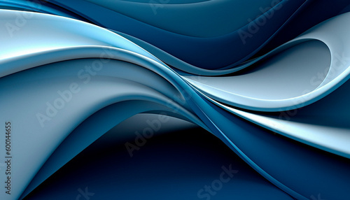 abstract background in the form of blue and white waves. High quality Generative AI