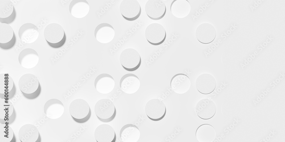 Random inset and outset white circle or cylinder background wallpaper banner pattern fading out with copy space Random inset and outset white circle or cylinder background wallpaper banner pattern fading out with copy space