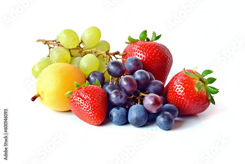 fruits on a white background