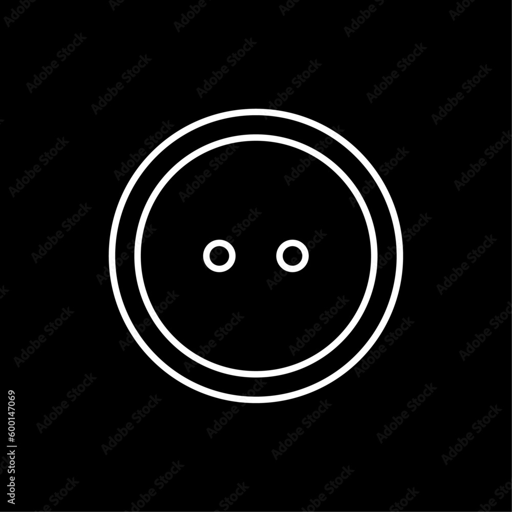 Clothing button line icon. Sew-through button with two holes. Vector Illustration Clothing button line icon. Sew-through button with two holes. Vector Illustration