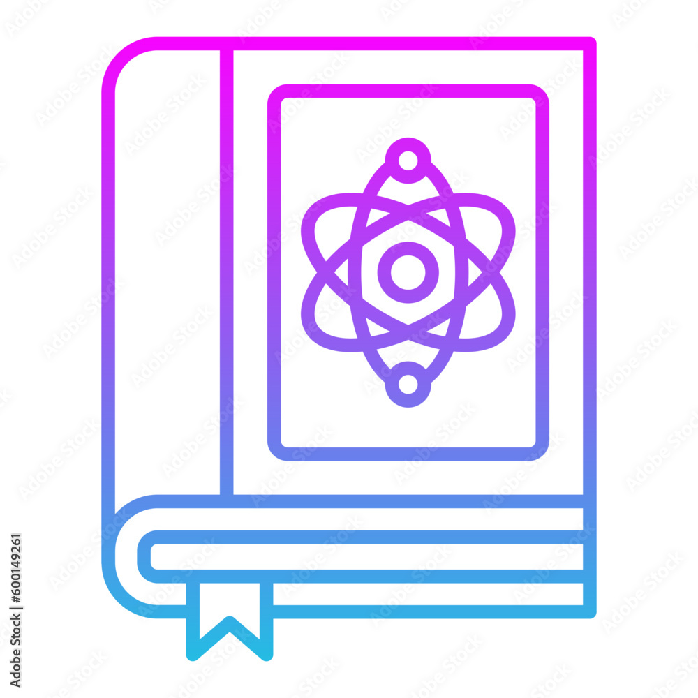 Physics Book Line Gradient Icon Physics Book Line Gradient Icon