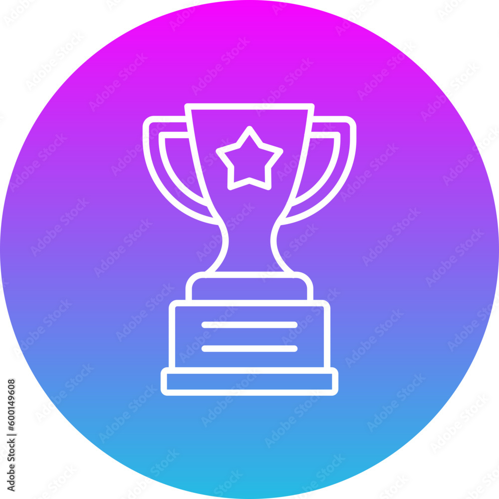 Trophy Gradient Circle Line Inverted Icon Trophy Gradient Circle Line Inverted Icon