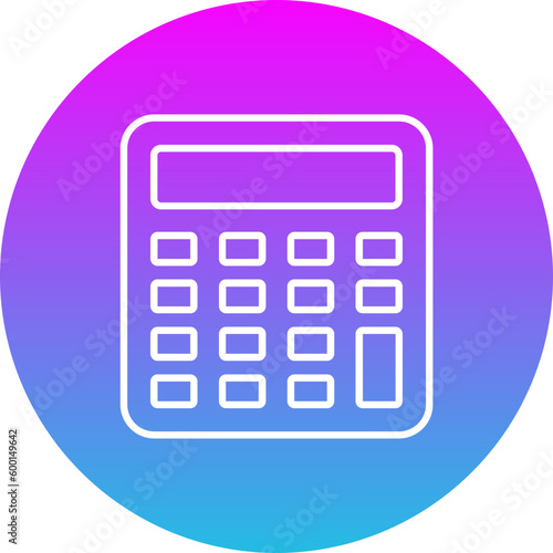 Calculator Gradient Circle Line Inverted Icon
