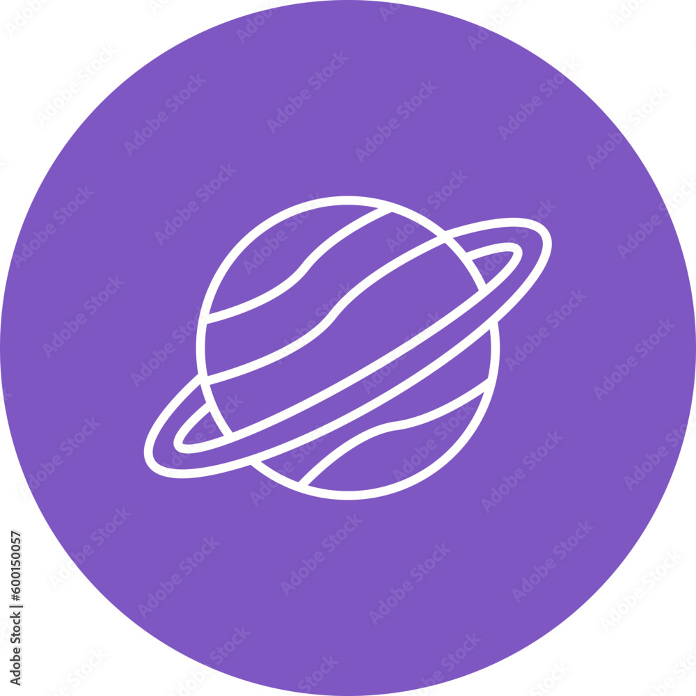 Saturn Multicolor Circle Line Inverted Icon Saturn Multicolor Circle Line Inverted Icon