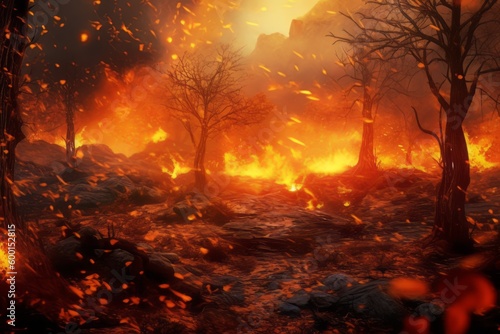 Devastating Forest Fire: A Tragic Natural Disaster, Generative AI © avrezn
