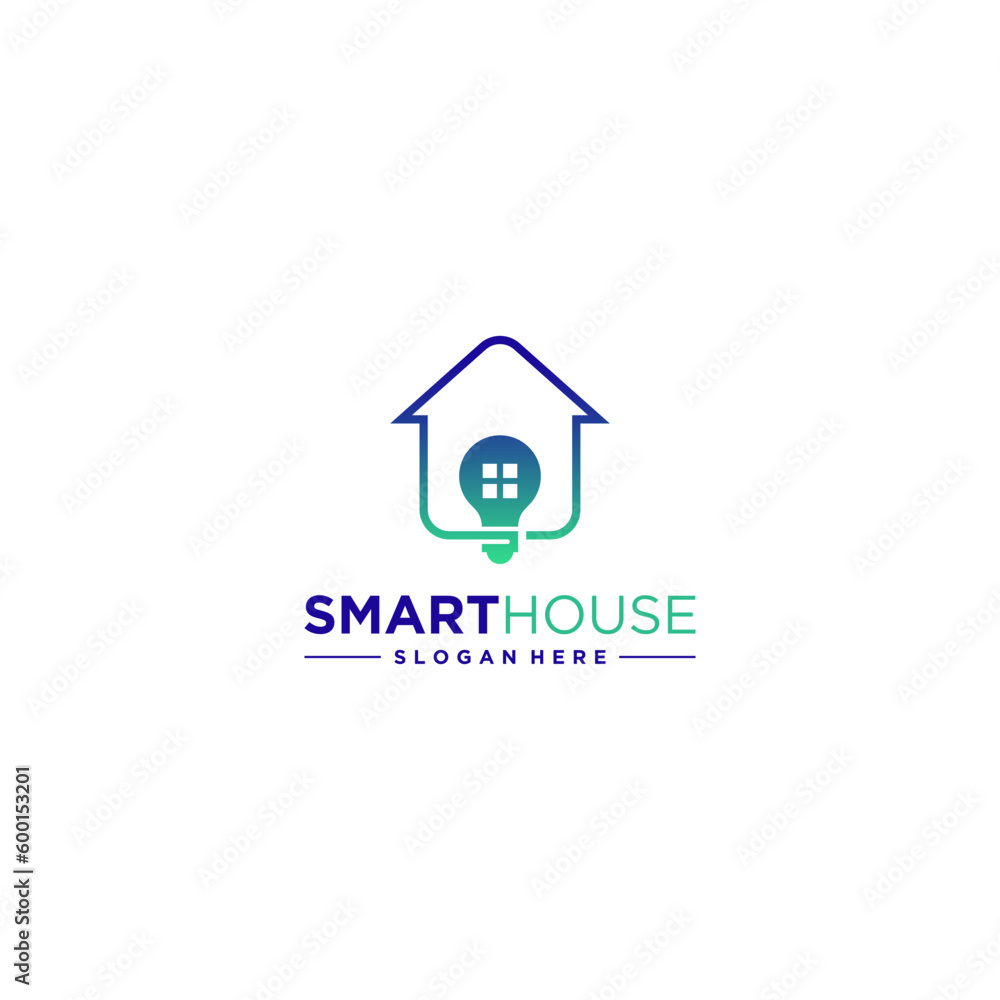 simple smart house logo template vector in white background simple smart house logo template vector in white background