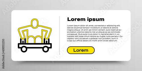 Line Man without legs sitting wheelchair icon isolated on white background. Disability concept. Guy with physical disabilities. Colorful outline concept. Vector