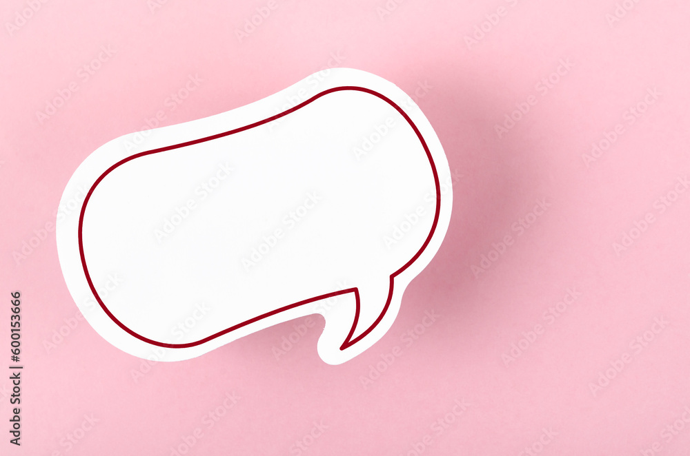 The Speech bubble with copy space communication talking speaking concepts on pink color background. The Speech bubble with copy space communication talking speaking concepts on pink color background.