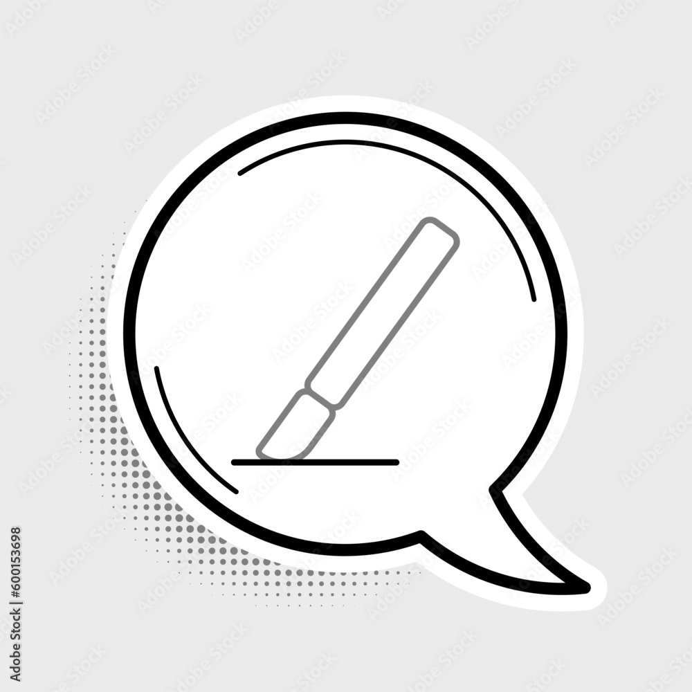 Line Medical surgery scalpel tool icon isolated on grey background. Medical instrument. Colorful outline concept. Vector Line Medical surgery scalpel tool icon isolated on grey background. Medical instrument. Colorful outline concept. Vector