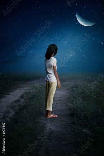 child on the moon