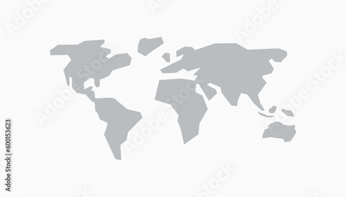 World map with simple modern cartoon line art design .