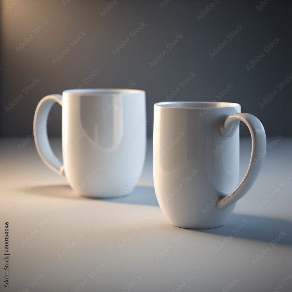 two white cup of coffee ,GENERATIVE AI two white cup of coffee ,GENERATIVE AI
