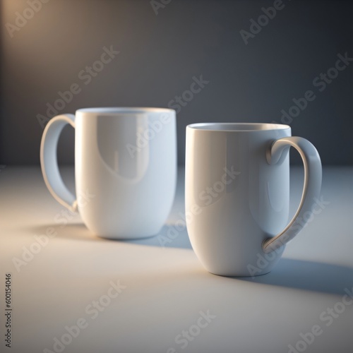 two white cup of coffee ,GENERATIVE AI