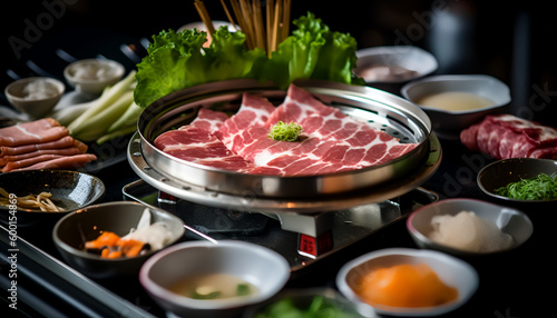 Indulge in the savory flavors of SET Shabushabu Sukiyaki - a hearty hot pot dish that's perfect for sharing with friends and family!