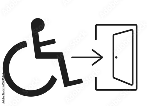 Disabled emergency exit signage vector symbol.