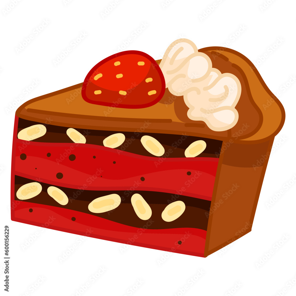 Single hand drawn cake. Vector illustration clip art. Cute element for greeting cards, posters, stickers and seasonal design. Isolated on white background. Single hand drawn cake. Vector illustration clip art. Cute element for greeting cards, posters, stickers and seasonal design. Isolated on white background.
