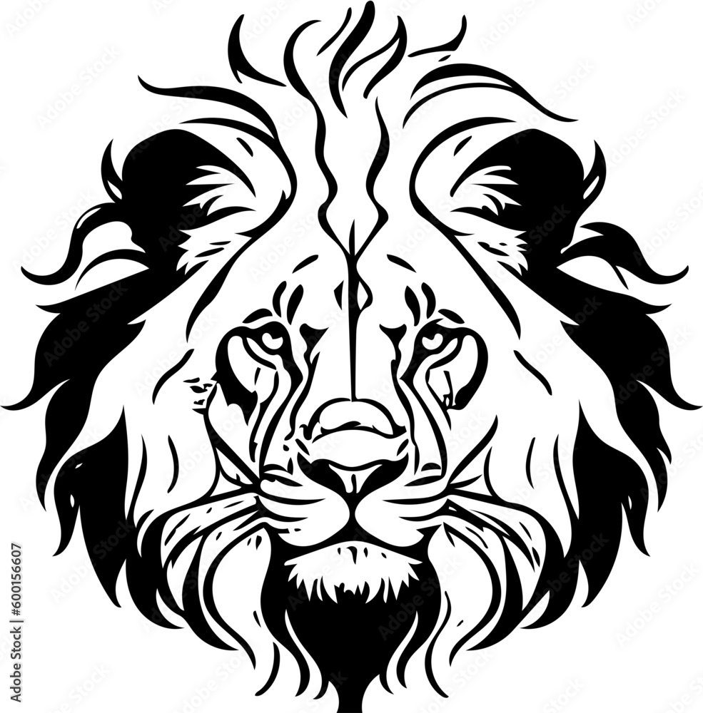 lion head mascot king of jungle lion vector illustration Silhouette of lion face lion head mascot king of jungle lion vector illustration Silhouette of lion face