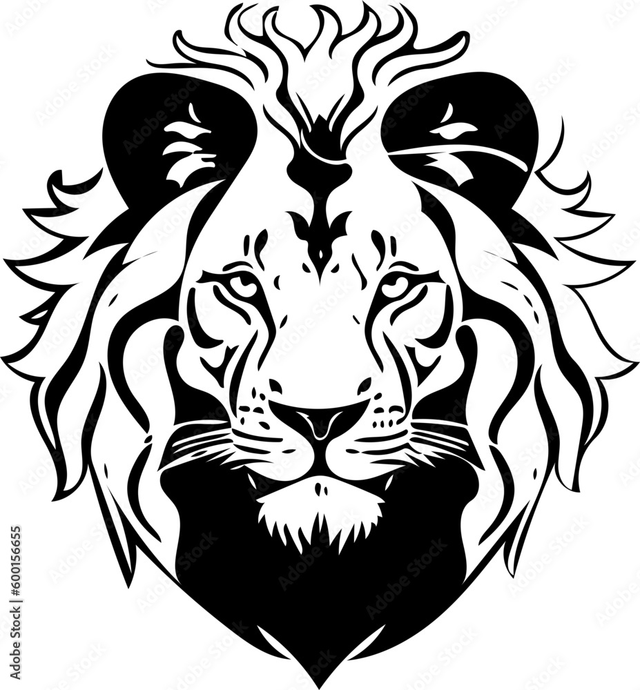 lion head mascot, lion head tattoo, lion head vector, lion svg, black and white
