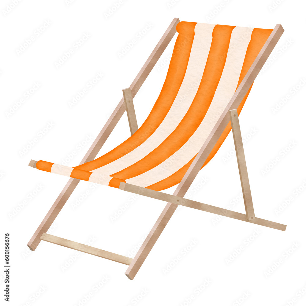 orange striped beach chair