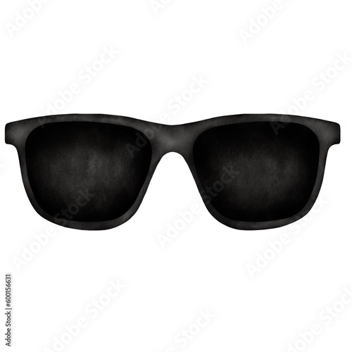 black sunglasses watercolor illustration