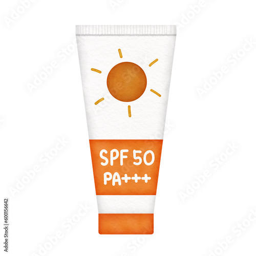 sunscreen product watercolor illustration