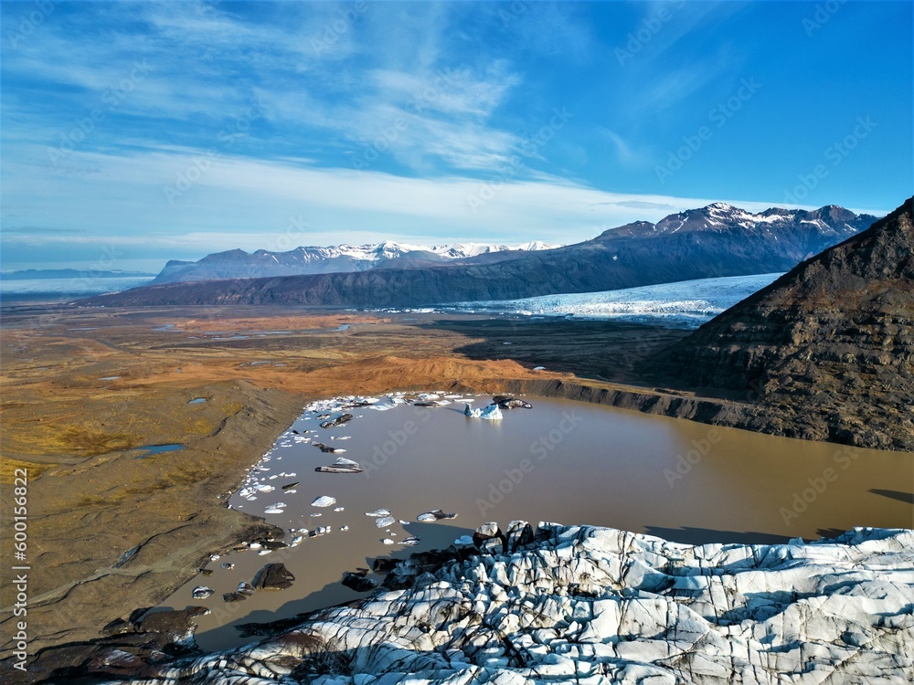 Jęzor lodowcowy, lodowiec, islandia