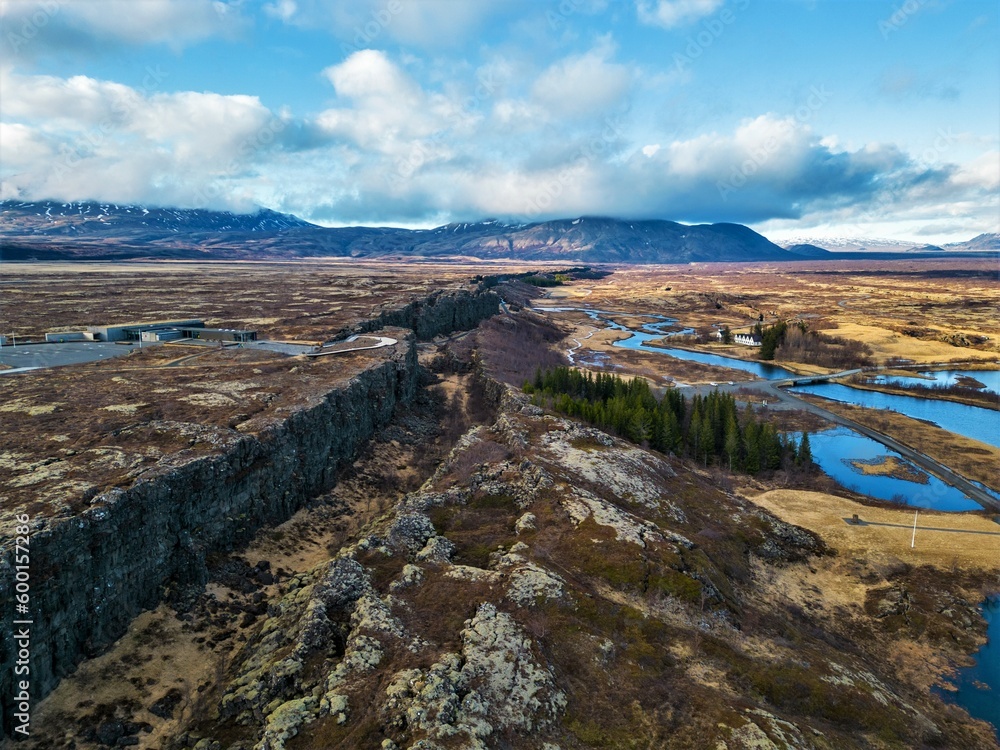 Park narodowy, krajobrazowy Þingvellir, Islandia - obrazy, fototapety, plakaty 