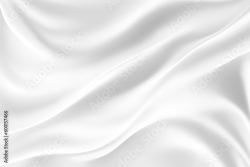 White and grey satin fabric curves wave lines background texture for web design , banner , business concept.