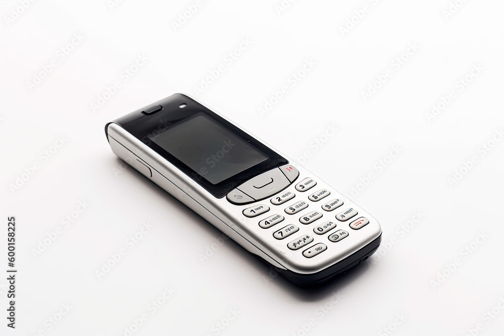 mobile phone isolated on white. Generative AI mobile phone isolated on white. Generative AI