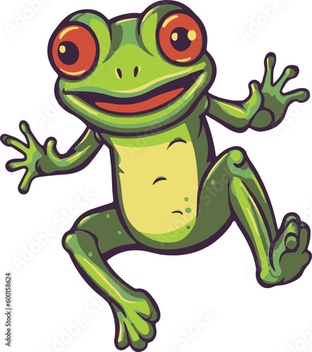 Cute Cartoon Frog Vector Illustration