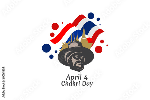 April 6, Chakri Day vector illustration. Suitable for greeting card, poster and banner.