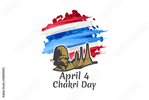 April 6, Chakri Day vector illustration. Suitable for greeting card, poster and banner.