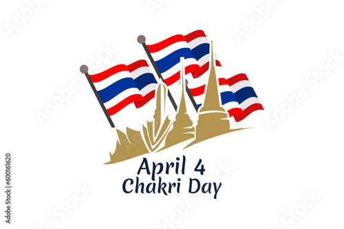 April 6, Chakri Day vector illustration. Suitable for greeting card, poster and banner.