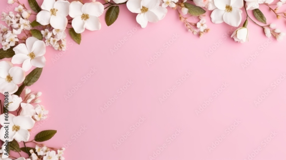 A pink floral pattern background created with Generative AI technology A pink floral pattern background created with Generative AI technology